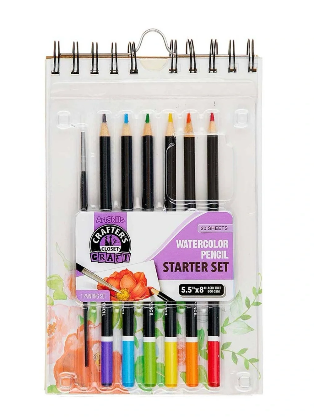 Crafter's Closet Watercolor Pencil Set with Sketchbook